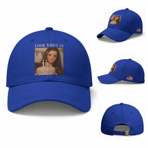 Look Who's 18 Baseball Cap Funny Birthday Doll Face Meme