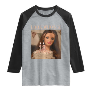 Look Who's 18 Raglan Shirt Funny Birthday Doll Face Meme