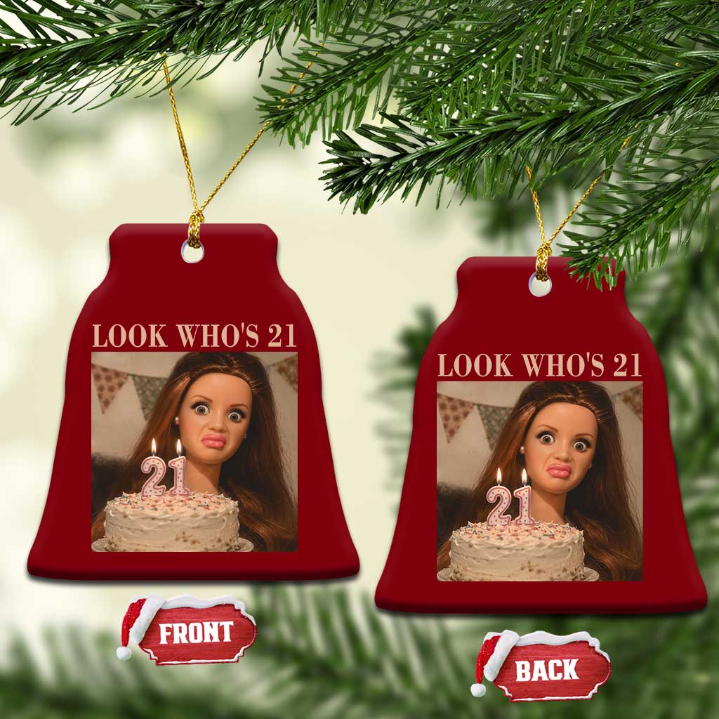 Look Who's 21 Ceramic Ornament Funny Birthday Doll Face Meme