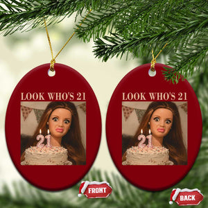 Look Who's 21 Ceramic Ornament Funny Birthday Doll Face Meme