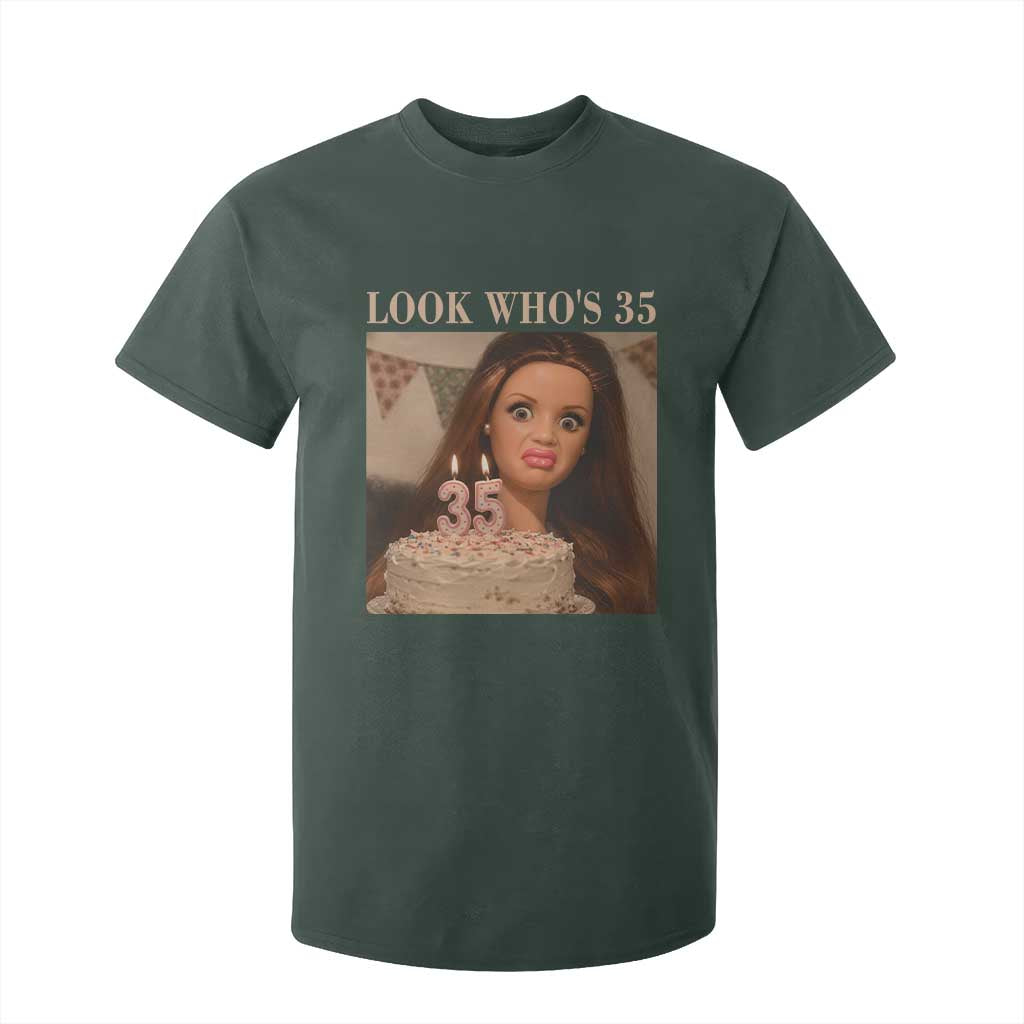 Look Who's 35 T Shirt For Kid Funny Birthday Doll Face Meme