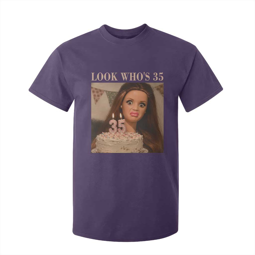 Look Who's 35 T Shirt For Kid Funny Birthday Doll Face Meme