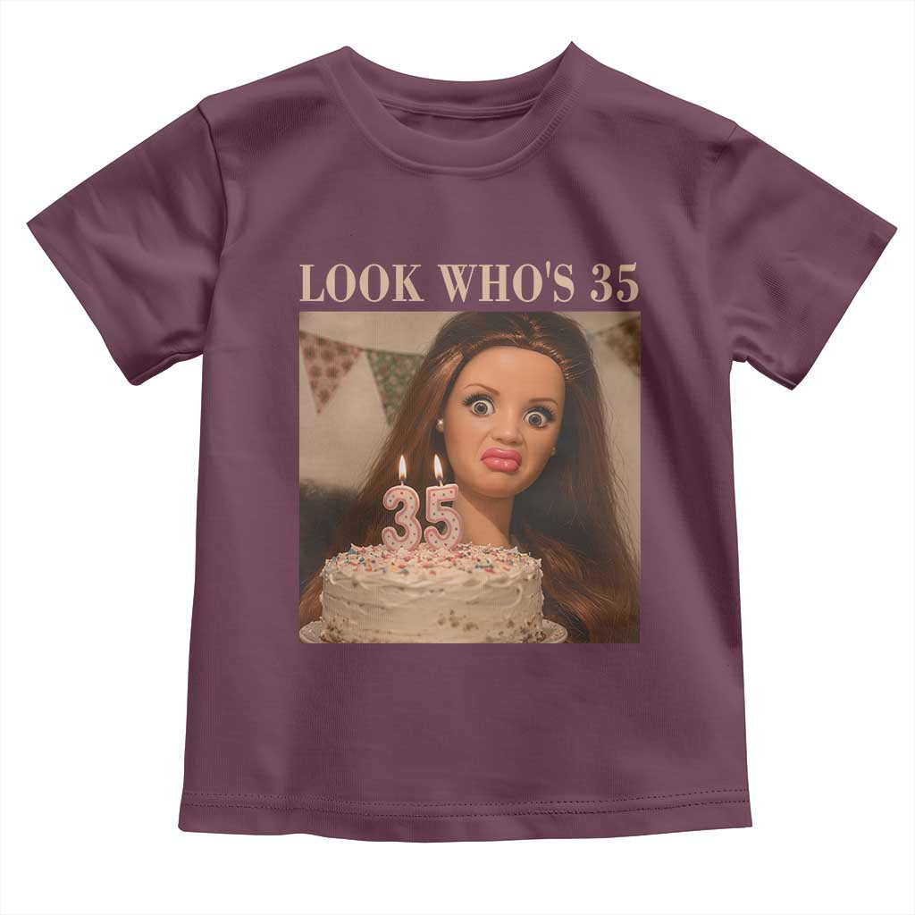 Look Who's 35 Toddler T Shirt Funny Birthday Doll Face Meme