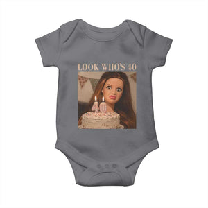 Look Who's 40 Baby Onesie Funny Birthday Doll Face Meme