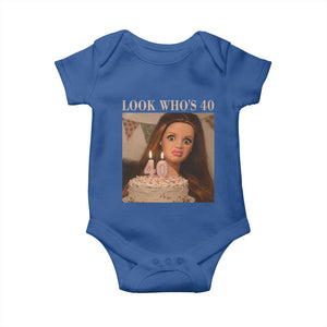 Look Who's 40 Baby Onesie Funny Birthday Doll Face Meme