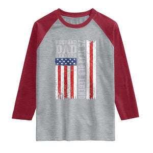 Husband Dad Grandpa 75 Year Old Legend Raglan Shirt American Flag Birthday Gift