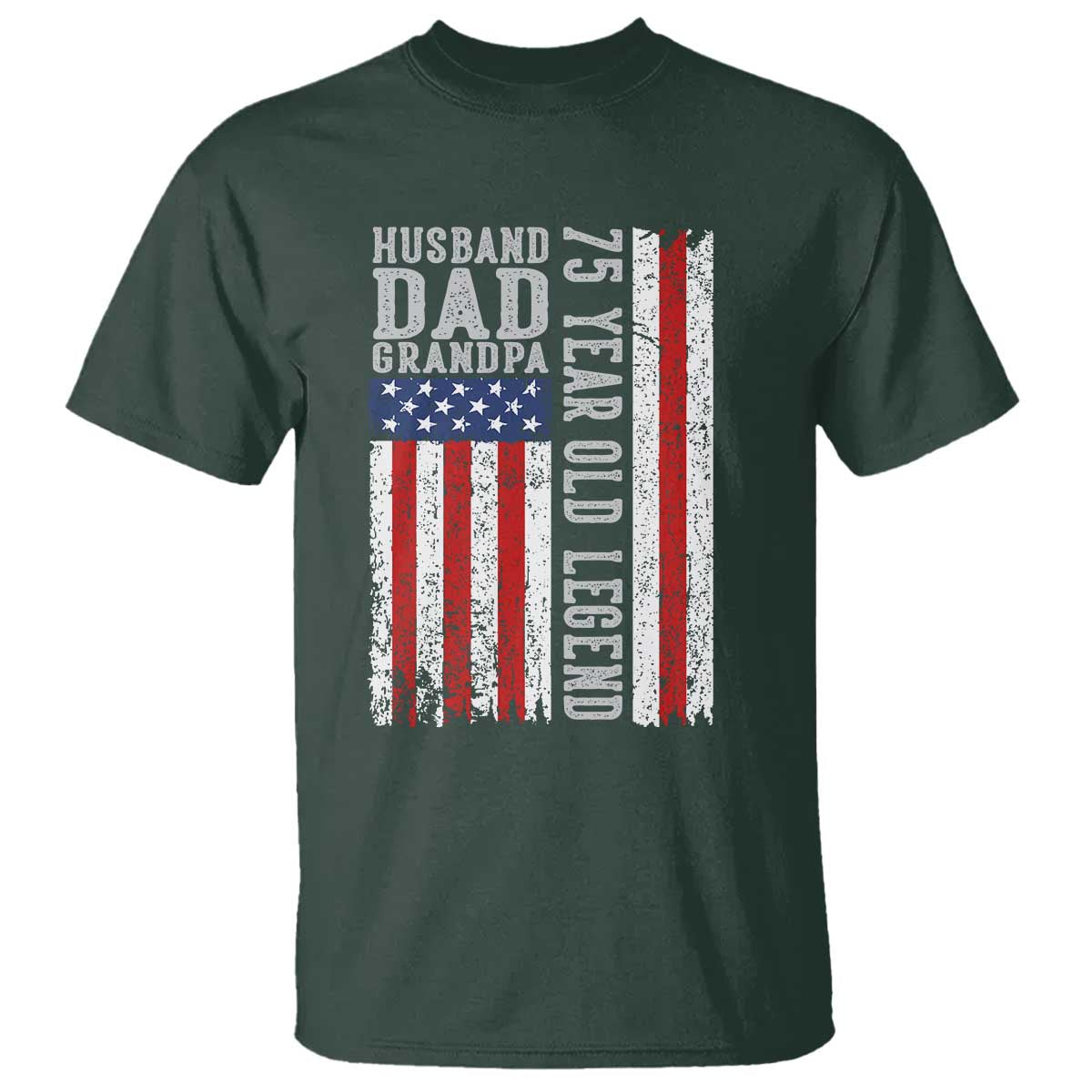 Husband Dad Grandpa 75 Year Old Legend T Shirt American Flag Birthday Gift