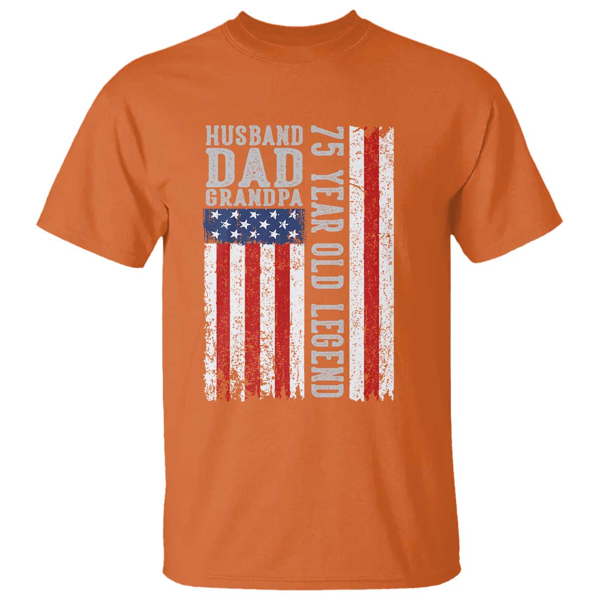 Husband Dad Grandpa 75 Year Old Legend T Shirt American Flag Birthday Gift