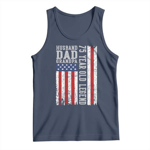 Husband Dad Grandpa 75 Year Old Legend Tank Top American Flag Birthday Gift