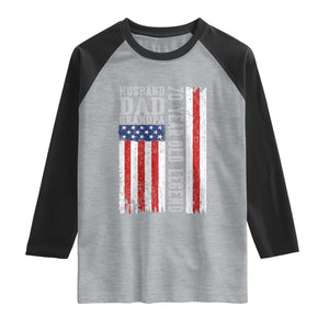 Husband Dad Grandpa 70 Year Old Legend Raglan Shirt American Flag Birthday Gift