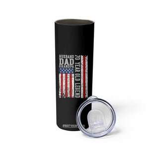 Husband Dad Grandpa 70 Year Old Legend Skinny Tumbler American Flag Birthday Gift