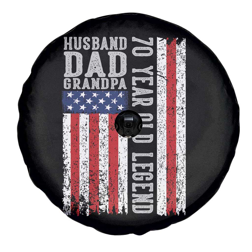 Husband Dad Grandpa 70 Year Old Legend Spare Tire Cover American Flag Birthday Gift
