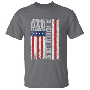 Husband Dad Grandpa 65 Year Old Legend T Shirt American Flag Birthday Gift