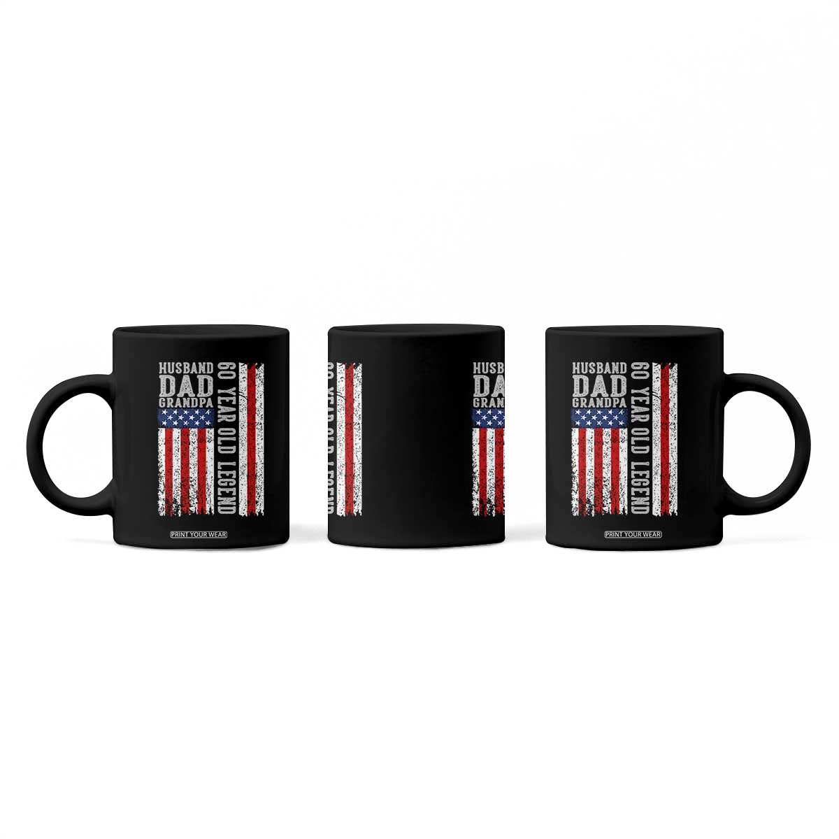 Husband Dad Grandpa 60 Year Old Legend Coffee Mug American Flag Birthday Gift