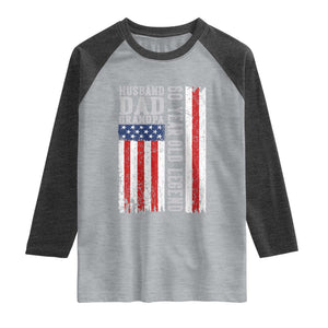 Husband Dad Grandpa 60 Year Old Legend Raglan Shirt American Flag Birthday Gift