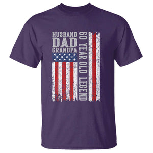 Husband Dad Grandpa 60 Year Old Legend T Shirt American Flag Birthday Gift