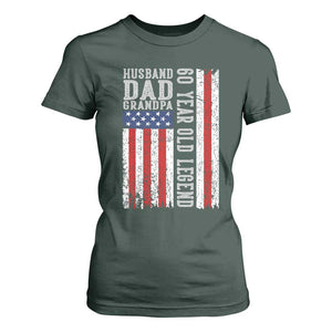 Husband Dad Grandpa 60 Year Old Legend T Shirt For Women American Flag Birthday Gift