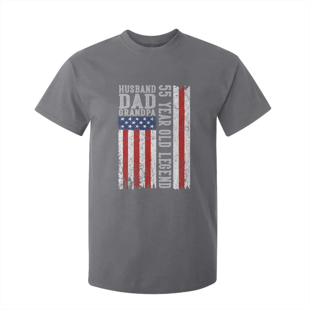 Husband Dad Grandpa 55 Year Old Legend T Shirt For Kid American Flag Birthday Gift
