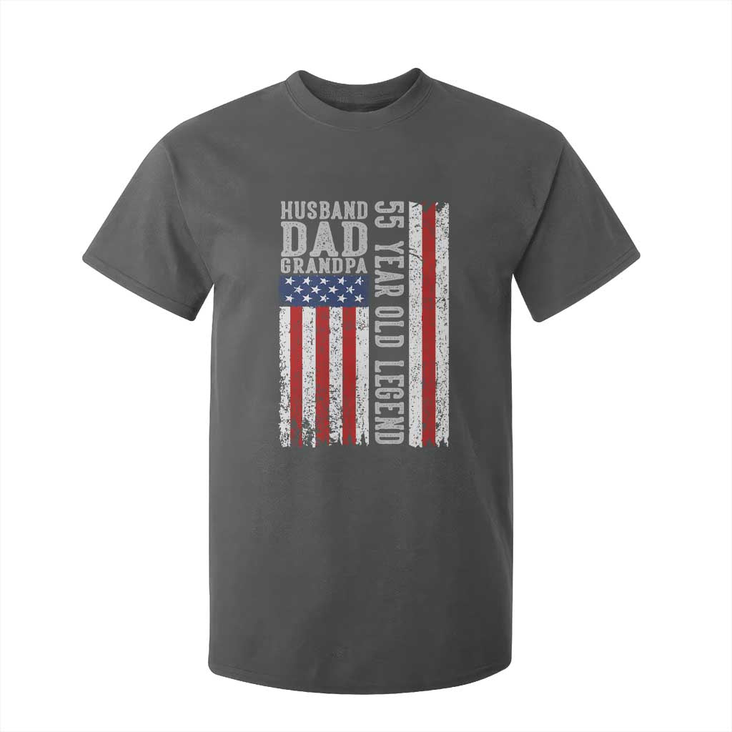 Husband Dad Grandpa 55 Year Old Legend T Shirt For Kid American Flag Birthday Gift