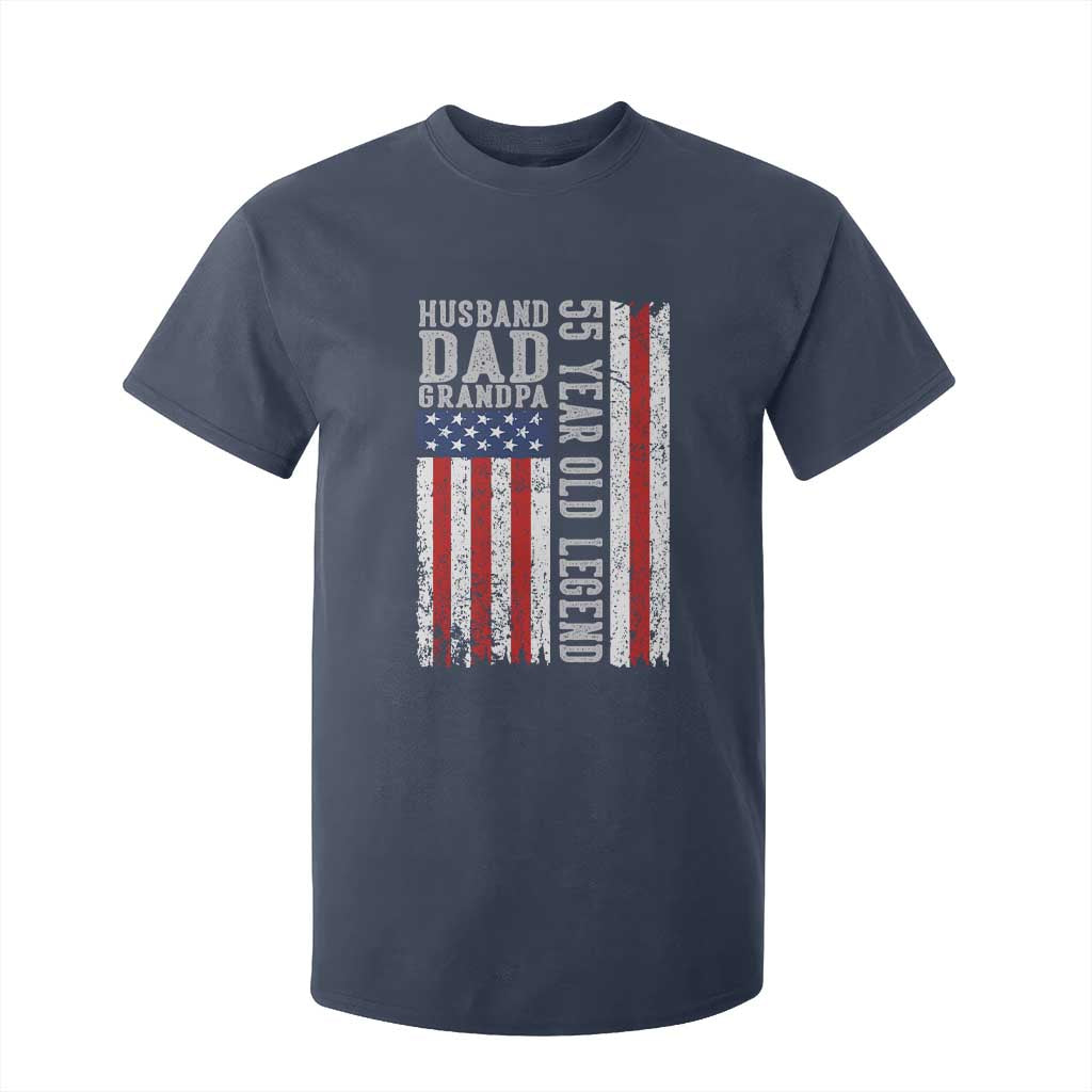 Husband Dad Grandpa 55 Year Old Legend T Shirt For Kid American Flag Birthday Gift
