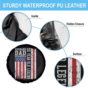 Husband Dad Grandpa 55 Year Old Legend Spare Tire Cover American Flag Birthday Gift