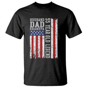 Husband Dad Grandpa 55 Year Old Legend T Shirt American Flag Birthday Gift