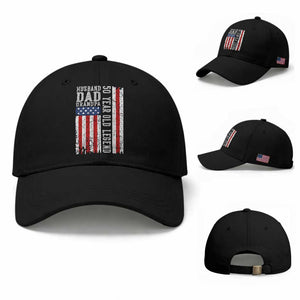 Husband Dad Grandpa 50 Year Old Legend Baseball Cap American Flag Birthday Gift