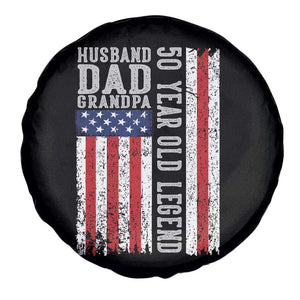 Husband Dad Grandpa 50 Year Old Legend Spare Tire Cover American Flag Birthday Gift