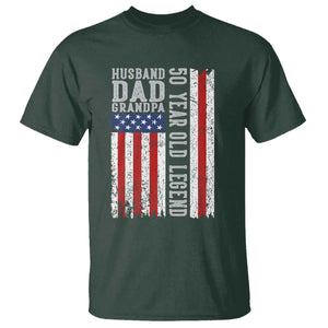 Husband Dad Grandpa 50 Year Old Legend T Shirt American Flag Birthday Gift