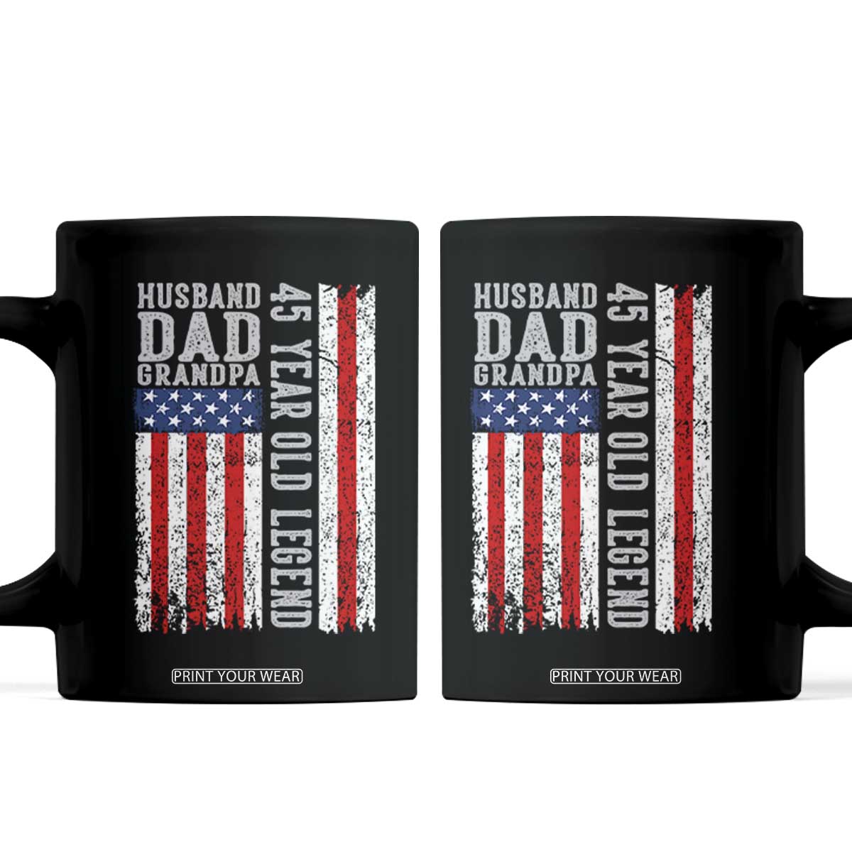 Husband Dad Grandpa 45 Year Old Legend Coffee Mug American Flag Birthday Gift