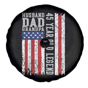 Husband Dad Grandpa 45 Year Old Legend Spare Tire Cover American Flag Birthday Gift
