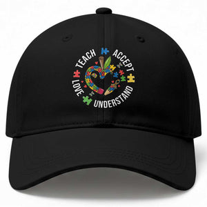 Special Education Teacher Autism Baseball Cap Teach Accept Understand Love