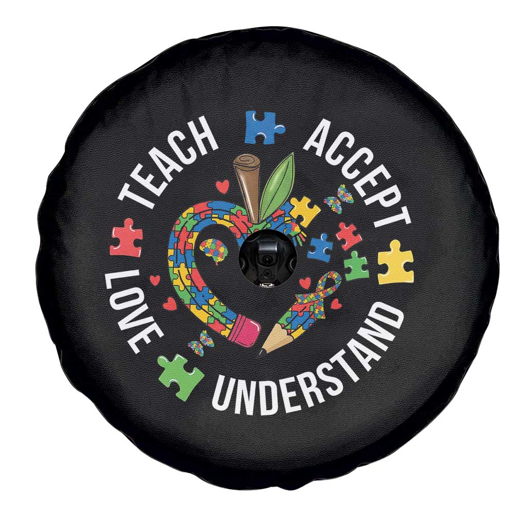 Special Education Teacher Autism Spare Tire Cover Teach Accept Understand Love