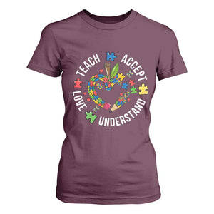 Special Education Teacher Autism T Shirt For Women Teach Accept Understand Love