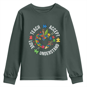 Special Education Teacher Autism Youth Sweatshirt Teach Accept Understand Love