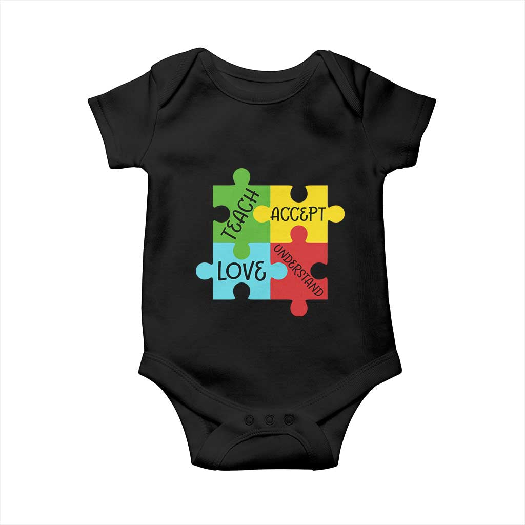 Special Ed Educator Autism Support Baby Onesie Teach Accept Understand Love