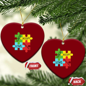 Special Ed Educator Autism Support Ceramic Ornament Teach Accept Understand Love