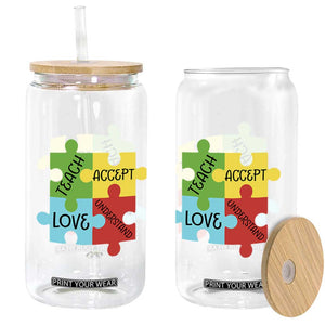 Special Ed Educator Autism Support Glass Can Teach Accept Understand Love