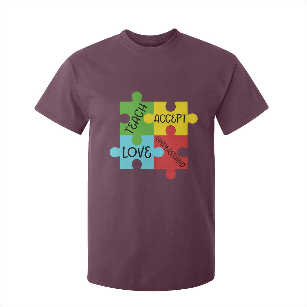 Special Ed Educator Autism Support T Shirt For Kid Teach Accept Understand Love
