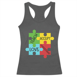 Special Ed Educator Autism Support Racerback Tank Top Teach Accept Understand Love