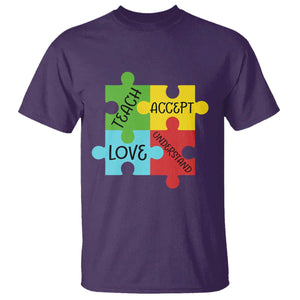 Special Ed Educator Autism Support T Shirt Teach Accept Understand Love