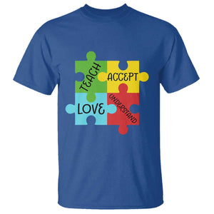 Special Ed Educator Autism Support T Shirt Teach Accept Understand Love
