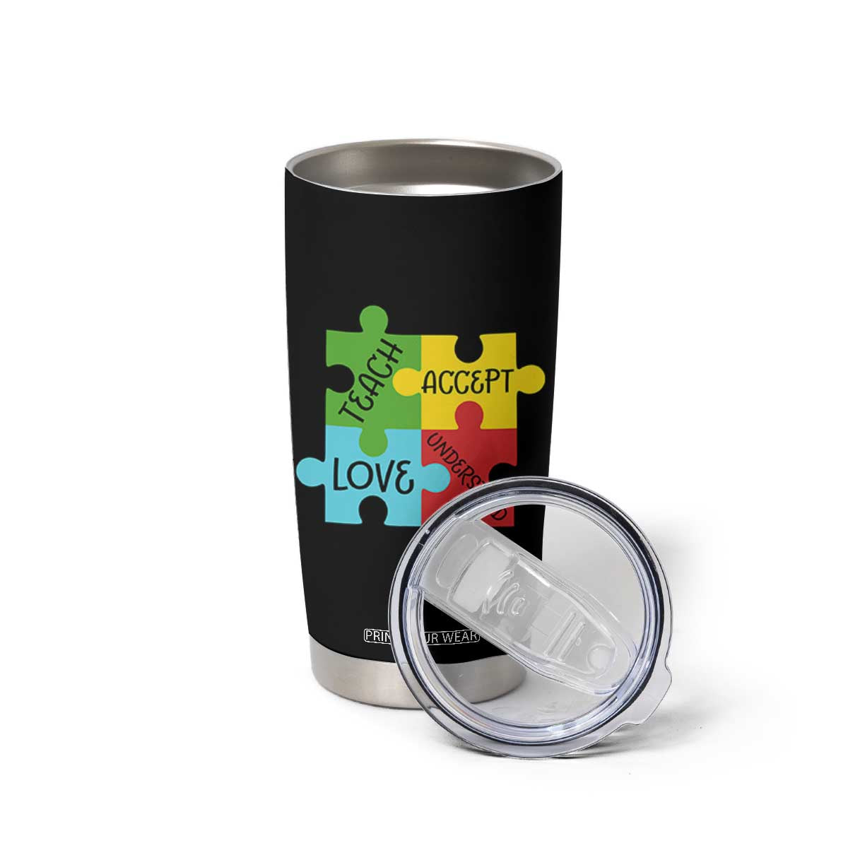 Special Ed Educator Autism Support Tumbler Cup Teach Accept Understand Love