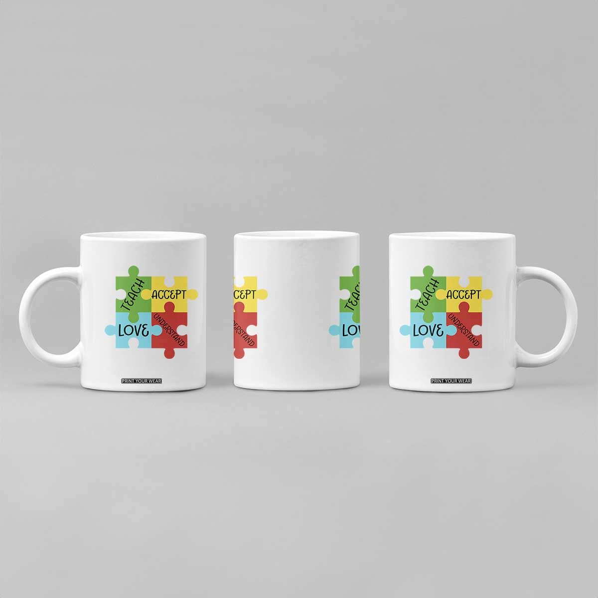 Special Ed Educator Autism Support Coffee Mug Teach Accept Understand Love