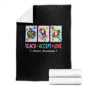Autism Acceptance Support Throw Blanket Teach Accept Love