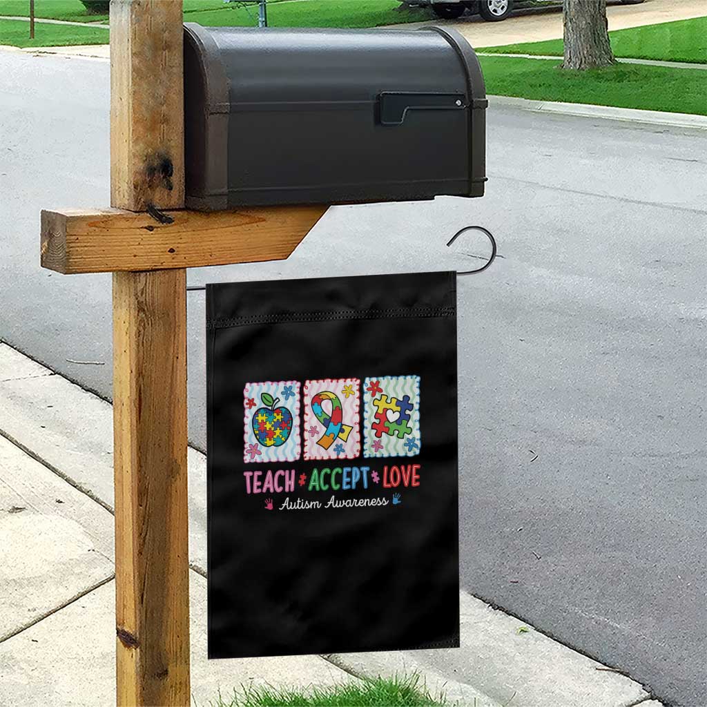 Autism Acceptance Support Garden Flag Teach Accept Love