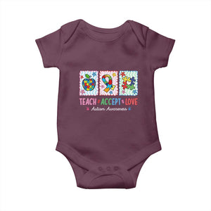 Autism Acceptance Support Baby Onesie Teach Accept Love