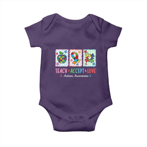Autism Acceptance Support Baby Onesie Teach Accept Love