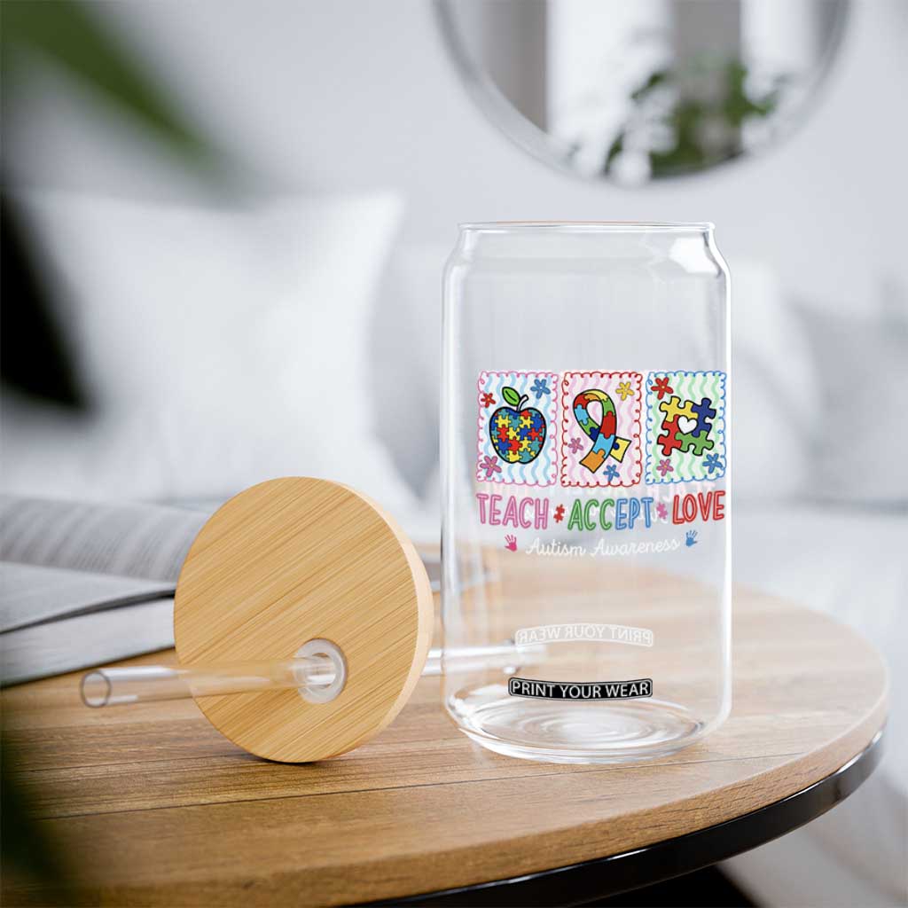 Autism Acceptance Support Glass Can Teach Accept Love
