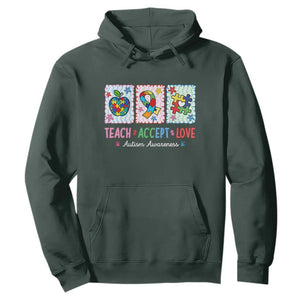 Autism Acceptance Support Hoodie Teach Accept Love